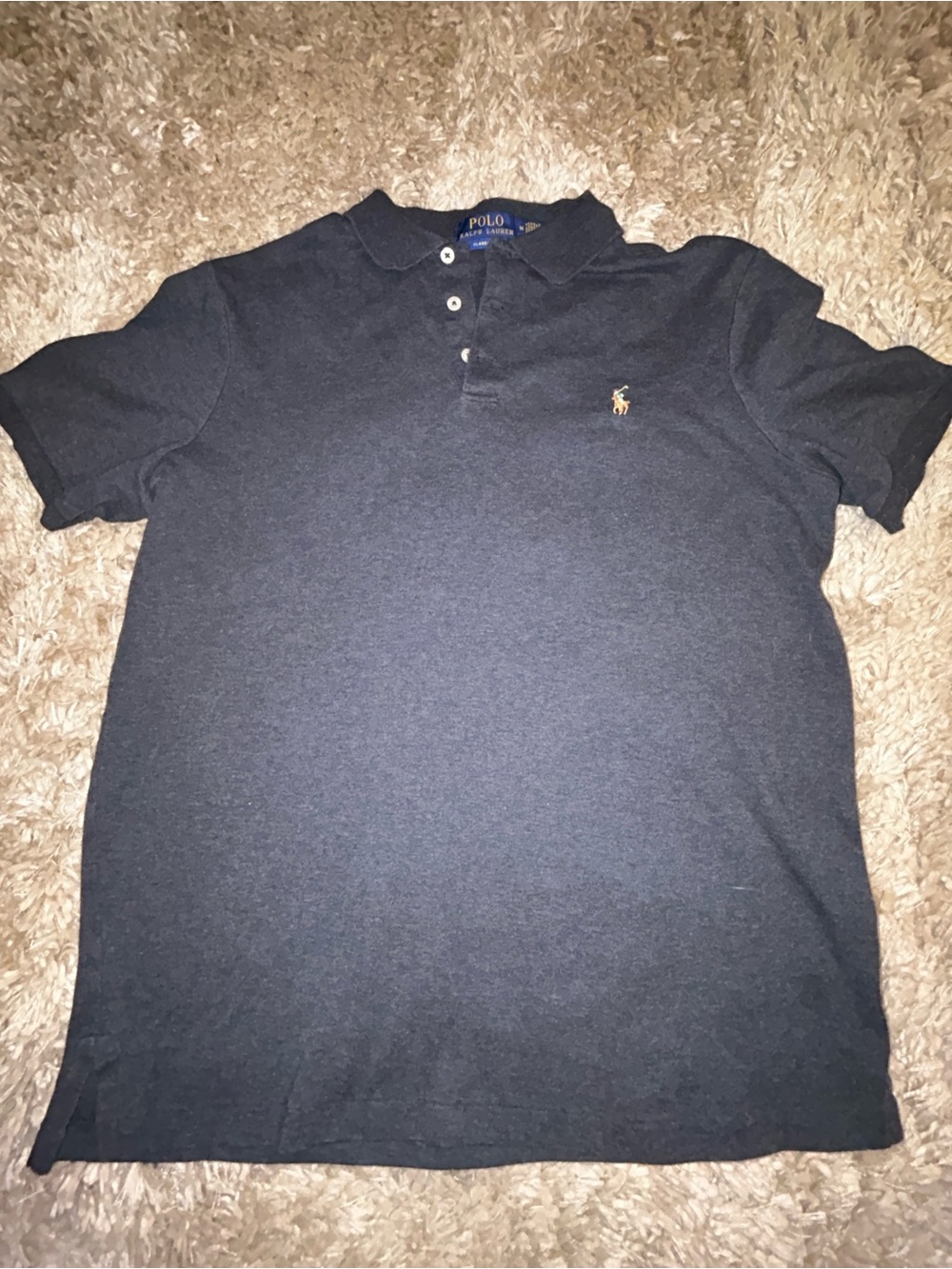 Polo Ralph Lauren Men’s Dark Navy Polo Shirt with Gold Pony